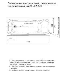 Акриловая ванна Aquatek Альфа ALF170-0000066 170х70 см с фронтальным экраном сборно-разборный сварной каркас